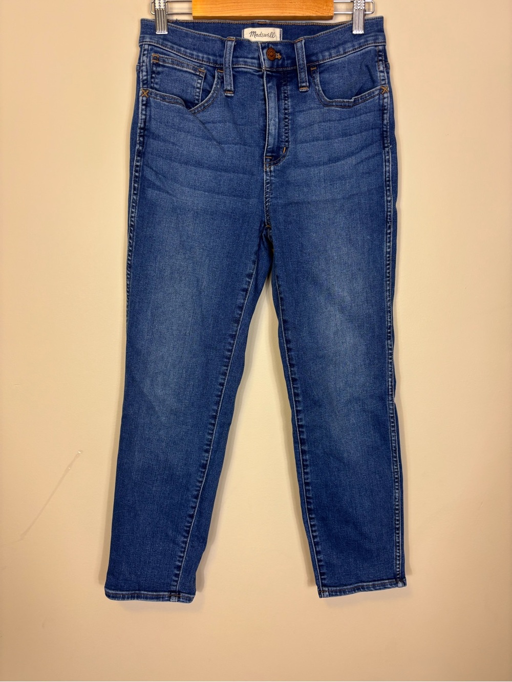 Madewell Road-tripper Stove Pipe Skinny Jeans in Medium Blue Wash Size 26